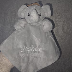 Personalised Baby Comforter:Elephant, Teddy, Puppy, Embroidered Super Soft Newborn Gift image 3