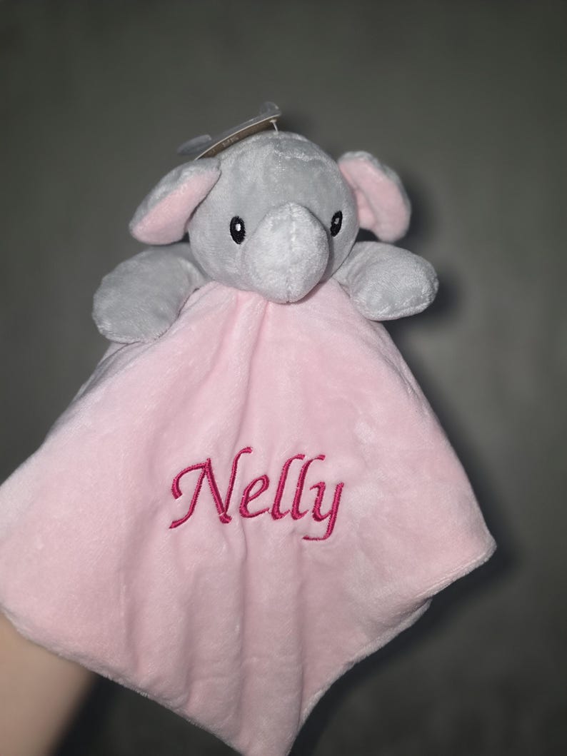 Personalised Baby Comforter:Elephant, Teddy, Puppy, Embroidered Super Soft Newborn Gift image 5