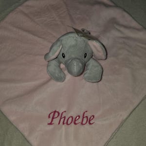 Personalised Baby Comforter:Elephant, Teddy, Puppy, Embroidered Super Soft Newborn Gift image 9