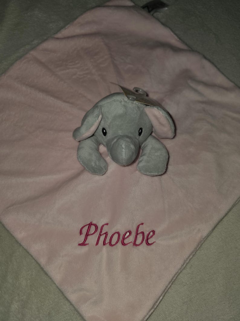 Personalised Baby Comforter:Elephant, Teddy, Puppy, Embroidered Super Soft Newborn Gift image 9