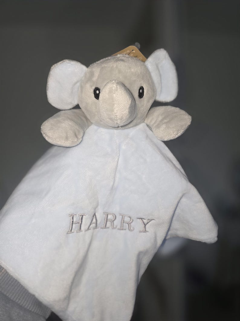 Personalised Baby Comforter:Elephant, Teddy, Puppy, Embroidered Super Soft Newborn Gift image 17