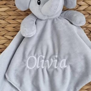 Personalised Baby Comforter:Elephant, Teddy, Puppy, Embroidered Super Soft Newborn Gift image 6