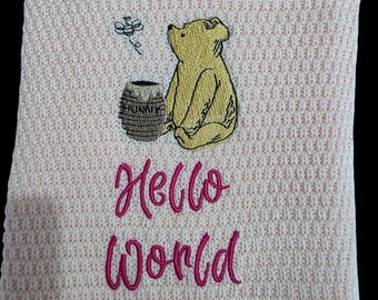 Knitted Baby Blanket, Personalised baby blanket, Baby Wrap, Baby Name, Newborn Gift, Baby Shower Gift