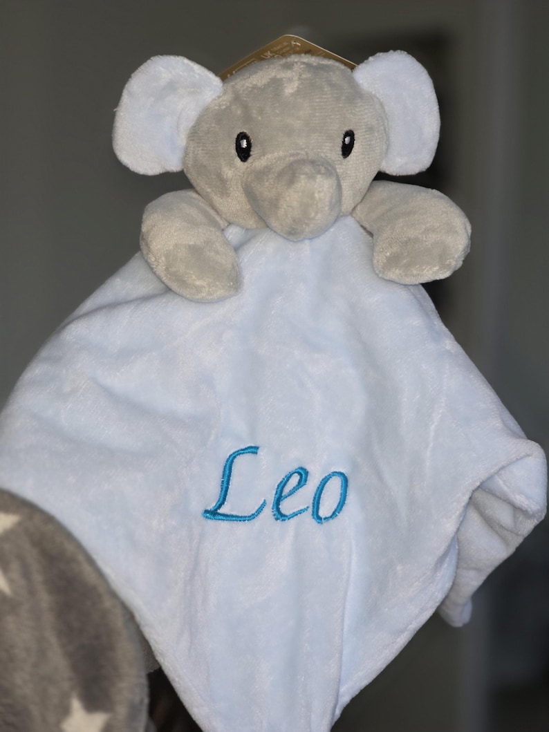 Personalised Baby Comforter:Elephant, Teddy, Puppy, Embroidered Super Soft Newborn Gift image 4