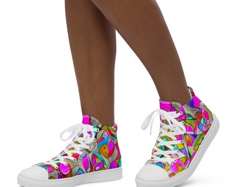 Cut-Outs Women’s High Top Canvas Shoes