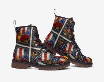 Buty trekkingowe Western Americana Patchwork, imitacja skóry, sznurowane, z cholewką