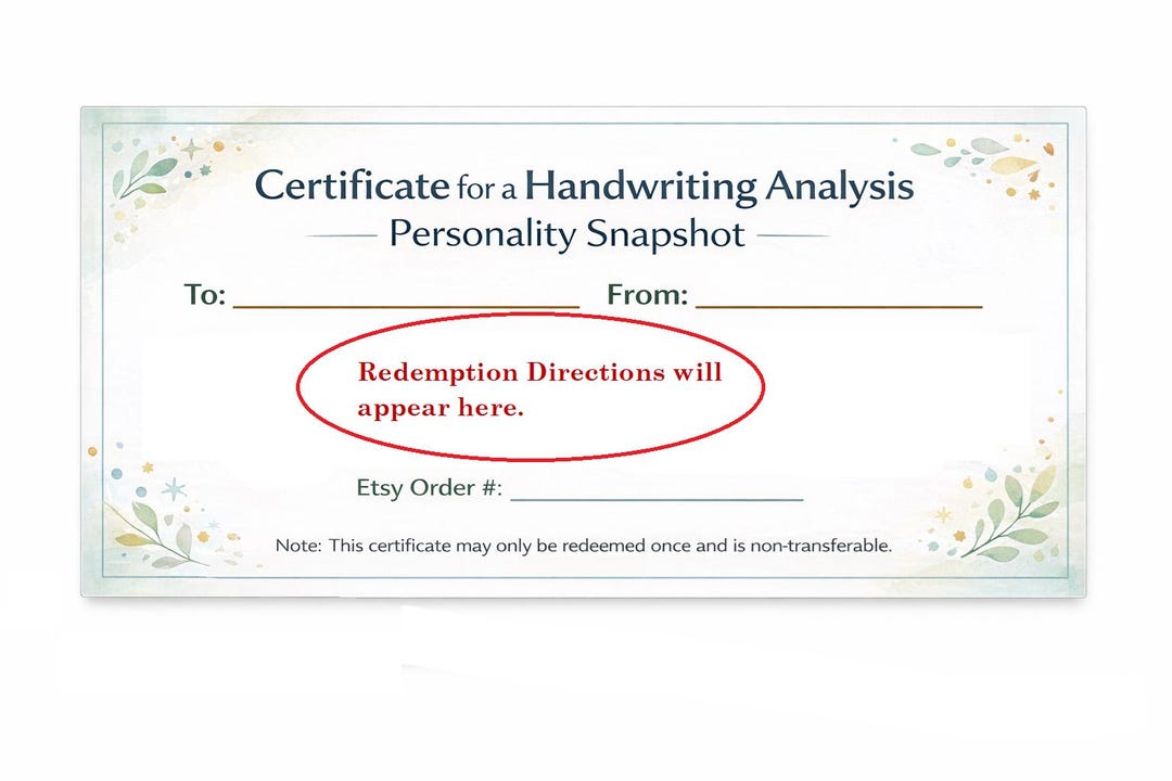 Personalized Handwriting Analysis Gift | Printable Personality Snapshot ...