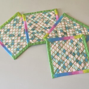 Quilted Coaster, coaster, set of 4 -