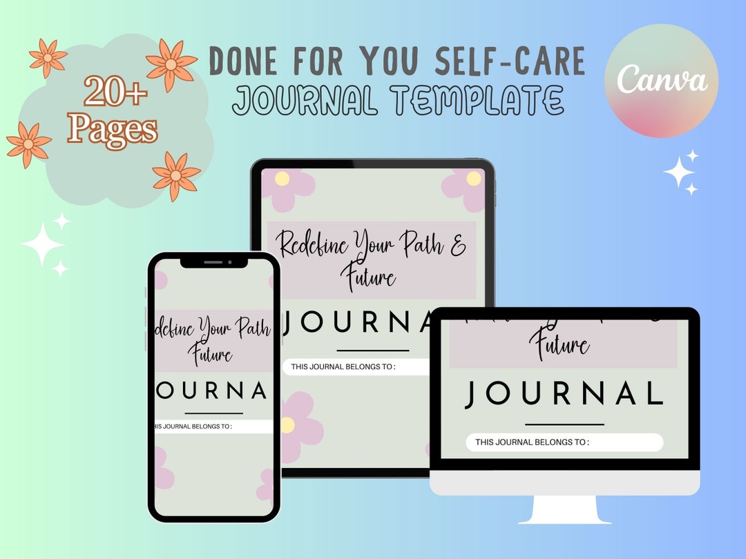 Self Care Journal : Done for You Journal Prompt | Canva Brandable ...
