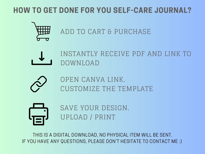 Self Care Journal : Done for You Journal Prompt Canva - Etsy
