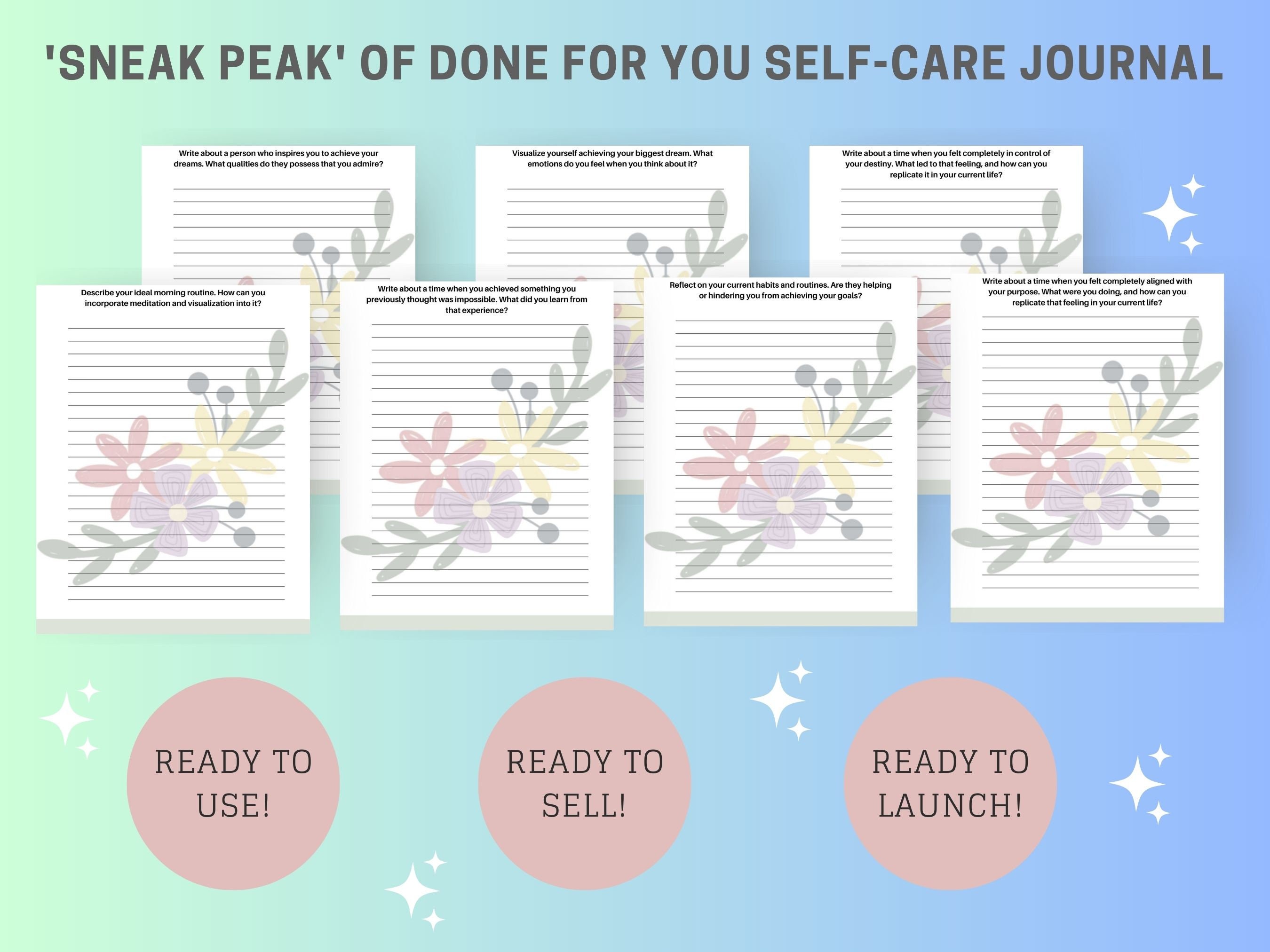Self Care Journal : Done for You Journal Prompt | Canva Brandable ...