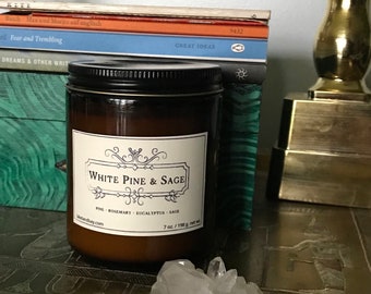 White Pine & Sage ~ Soy Candle 7 oz. net wt. Pine ~ Rosemary ~ Eucalyptus ~ Sage