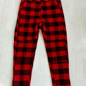 Vintage hunting wool pants red black Codet size 36