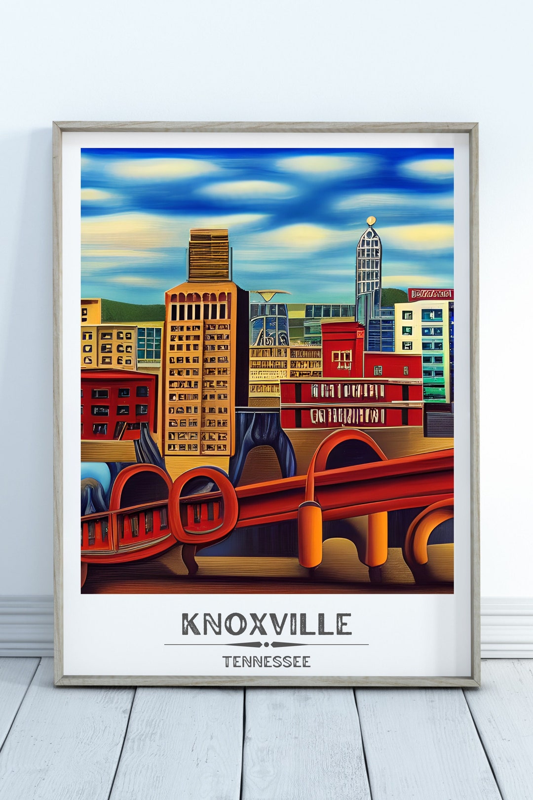 Knoxville Skyline Knoxville Poster Knoxville Art Print Etsy