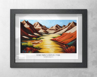 Badlands National Park Art Print Wall Decor Wall Art