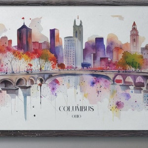 Columbus Painting Columbus Ohio Skyline Columbus Skyline Art Columbus Ohio Art