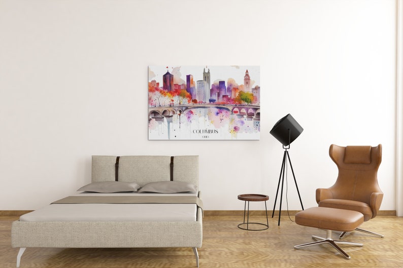 Columbus Painting Columbus Ohio Skyline Columbus Skyline Art Columbus