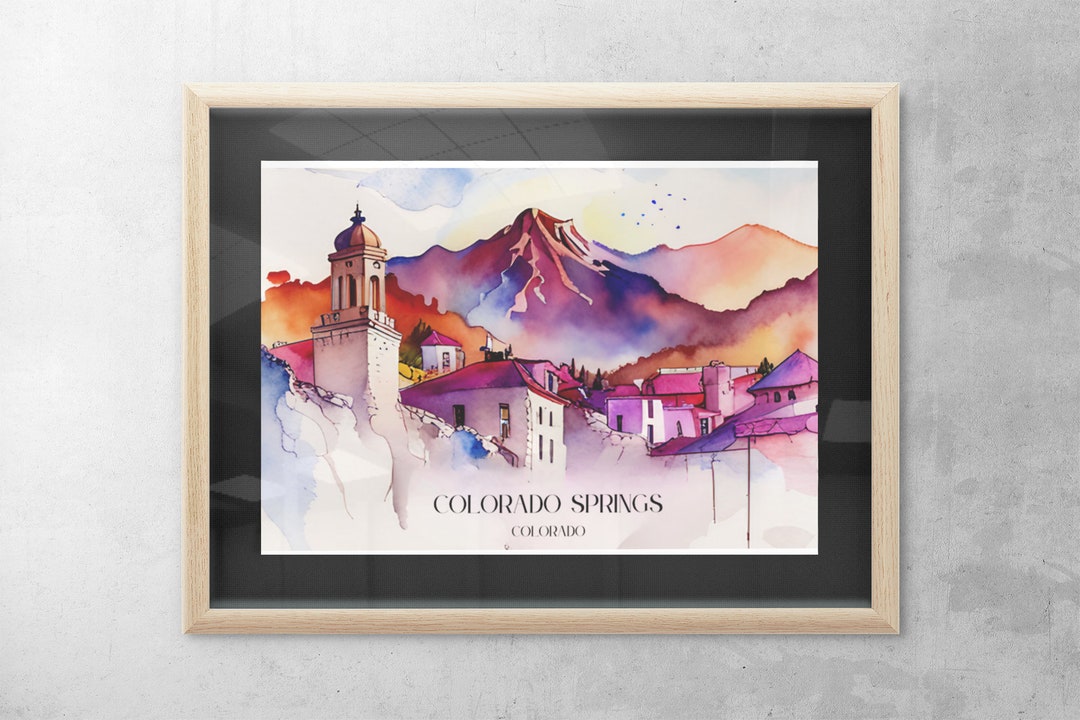Colorado Springs Colorado Springs Art Colorado Skyline Colorado Print