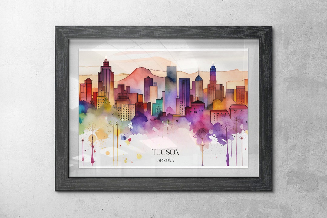 Tucson Skyline Tucson Tucson Print Tucson Wall Art Etsy