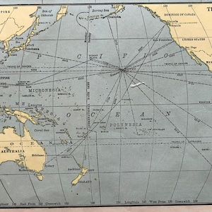 Map of Hawaiian Islands Pacific North America C S Hammond 1907