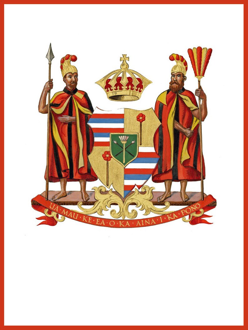 Note Card Hawaiian Kingdom Coat of Arms Etsy