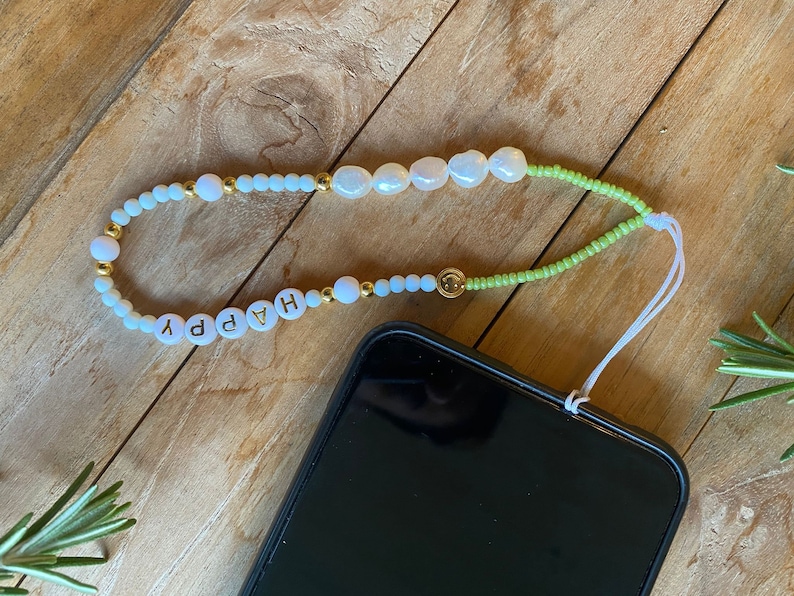 Breloques, chaîne de téléphone portable, collier de perles, perles d'eau douce, pendentif de bijoux pour téléphone portable image 2