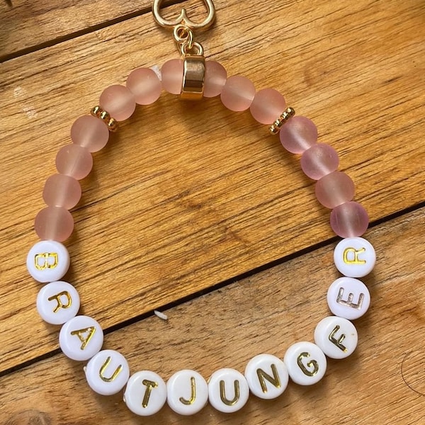 Bridesmaid bracelet personalized bridesmaids pearl bracelet wedding gift maid of honor bracelet bride to be