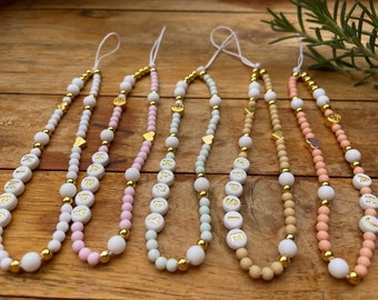 Personalisierte Handykette mit Namen | Perlen Handyband Boho | Handyschmuck | Geschenk für Freundin