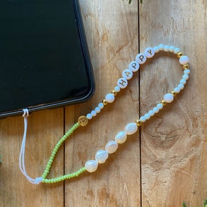 Breloques, chaîne de téléphone portable, collier de perles, perles d'eau douce, pendentif de bijoux pour téléphone portable image 1