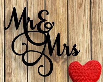 Mr. and Mrs. Metal Sign, Metal Wall Art, Wedding Decor, Wedding Gift, Anniversary Gift, Valentines Day gift, Fast Shipping, Made In America