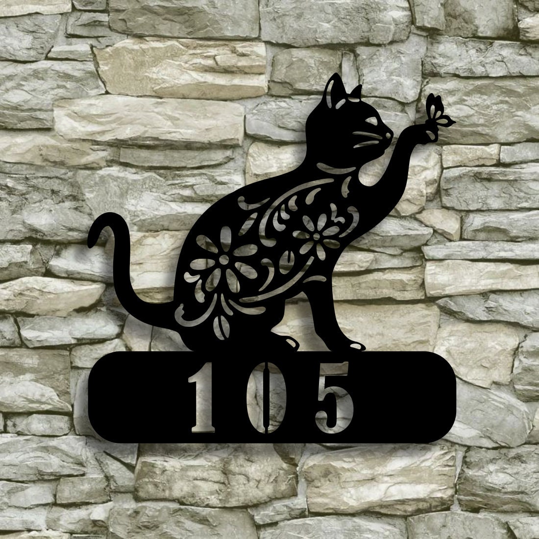 Custom Cat Address Sign for House, Cat Decor for Home, Personalized New ...