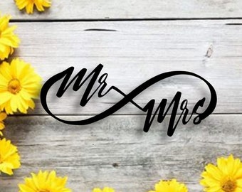 Mr. and Mrs. Infinity Sign, Wedding Decor, Metal Wall Decor, Wedding Gift, Anniversary Gift, Fast Shipping, Made In America