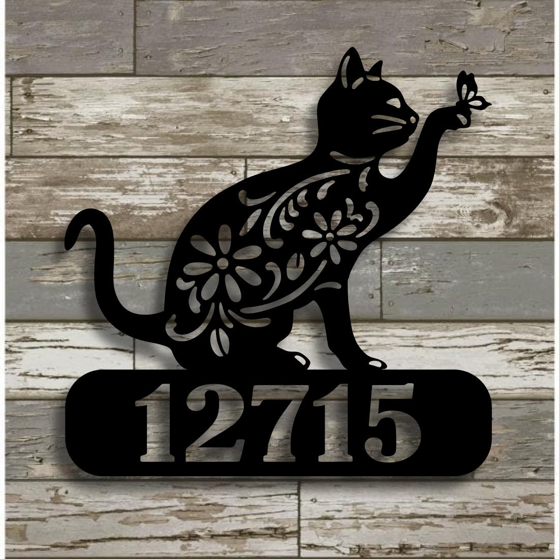 Custom Cat Address Sign for House, Cat Decor for Home, Personalized New ...