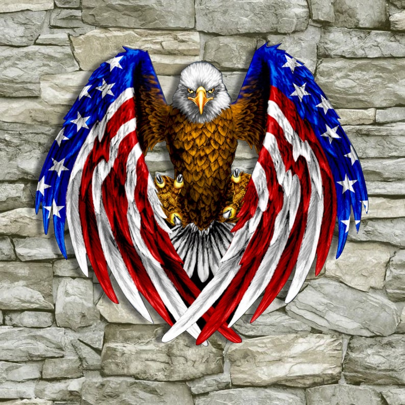 Wood Eagle Flag, American Patriot, Wood Flag Wall Art, Fathers Day Gift, Man Cave Decor, Patriotic Decor, Fast Shipping, Made In America bild 2