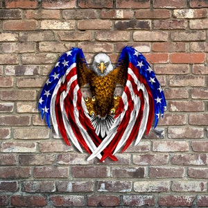 Wood Eagle Flag, American Patriot, Wood Flag Wall Art, Fathers Day Gift, Man Cave Decor, Patriotic Decor, Fast Shipping, Made In America bild 3