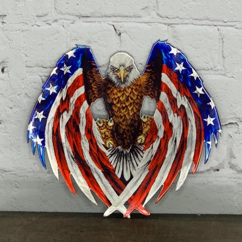 Wood Eagle Flag, American Patriot, Wood Flag Wall Art, Fathers Day Gift, Man Cave Decor, Patriotic Decor, Fast Shipping, Made In America bild 4