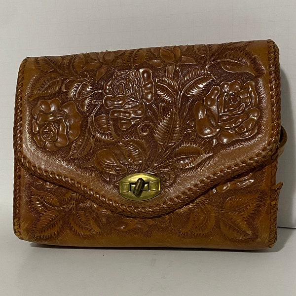 Tooled Leather Handbag Etsy