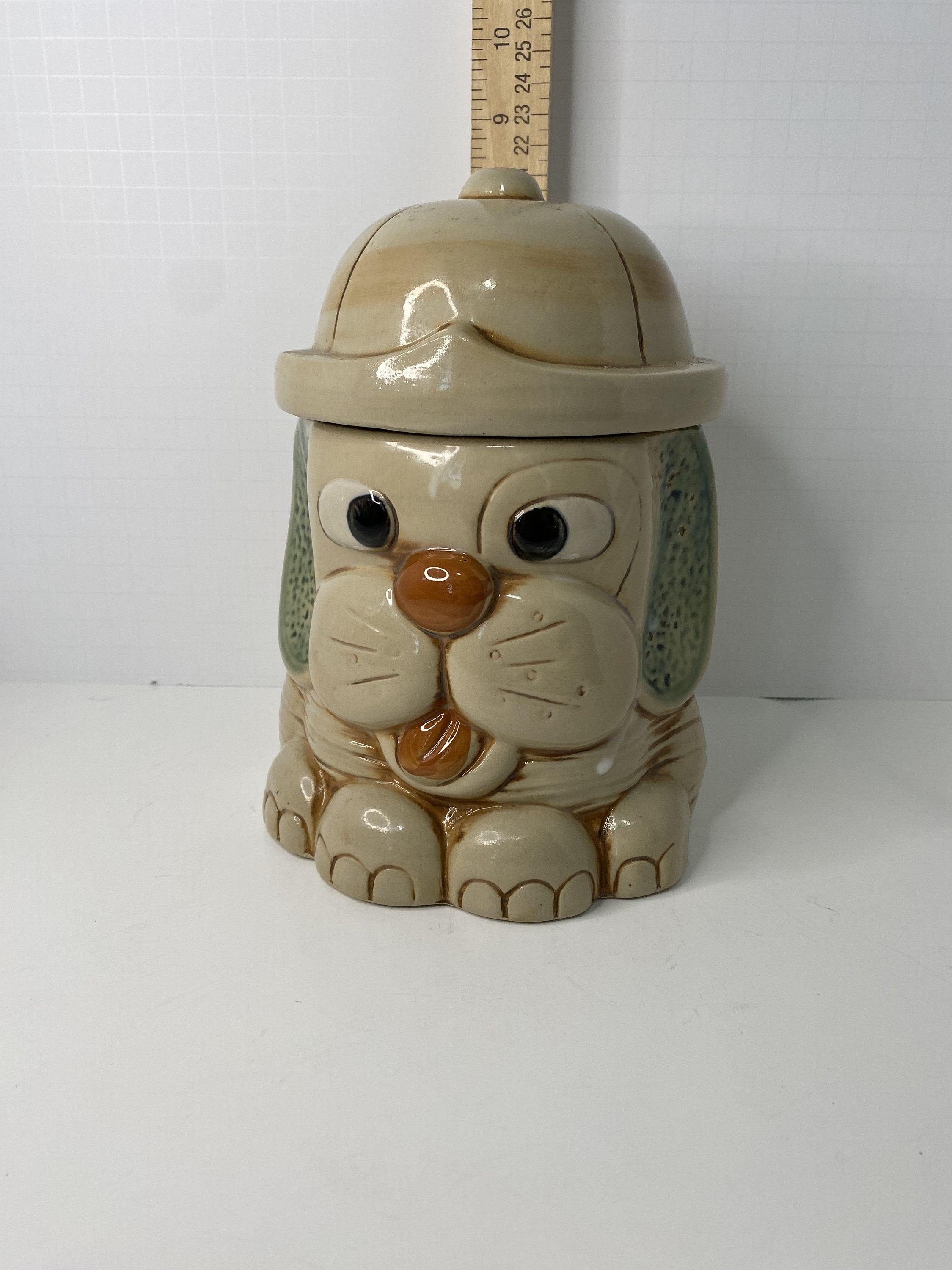 1970s Mount Clemens Pottery Dog/ Puppy Cookie Jar or Biscuit Jar Made