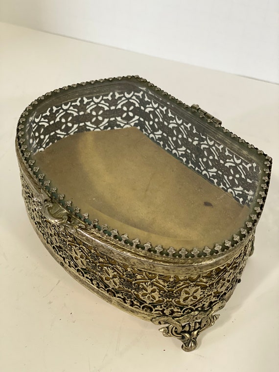 Vintage Casket Ormolu Style Jewelry/trinket Box - image 2