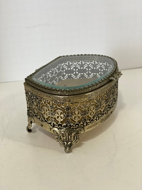 Vintage Casket Ormolu Style Jewelry/trinket Box - image 1