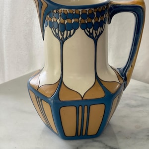 Antique Villeroy & Boch Mettlach Germany Art Nouveau Elderberry Tree Pitcher 2947