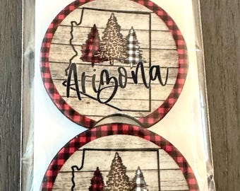 Christmas Arizona State Car Coasters - Not Ceramic