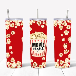 Popcorn, soda and Movie Night Tumbler