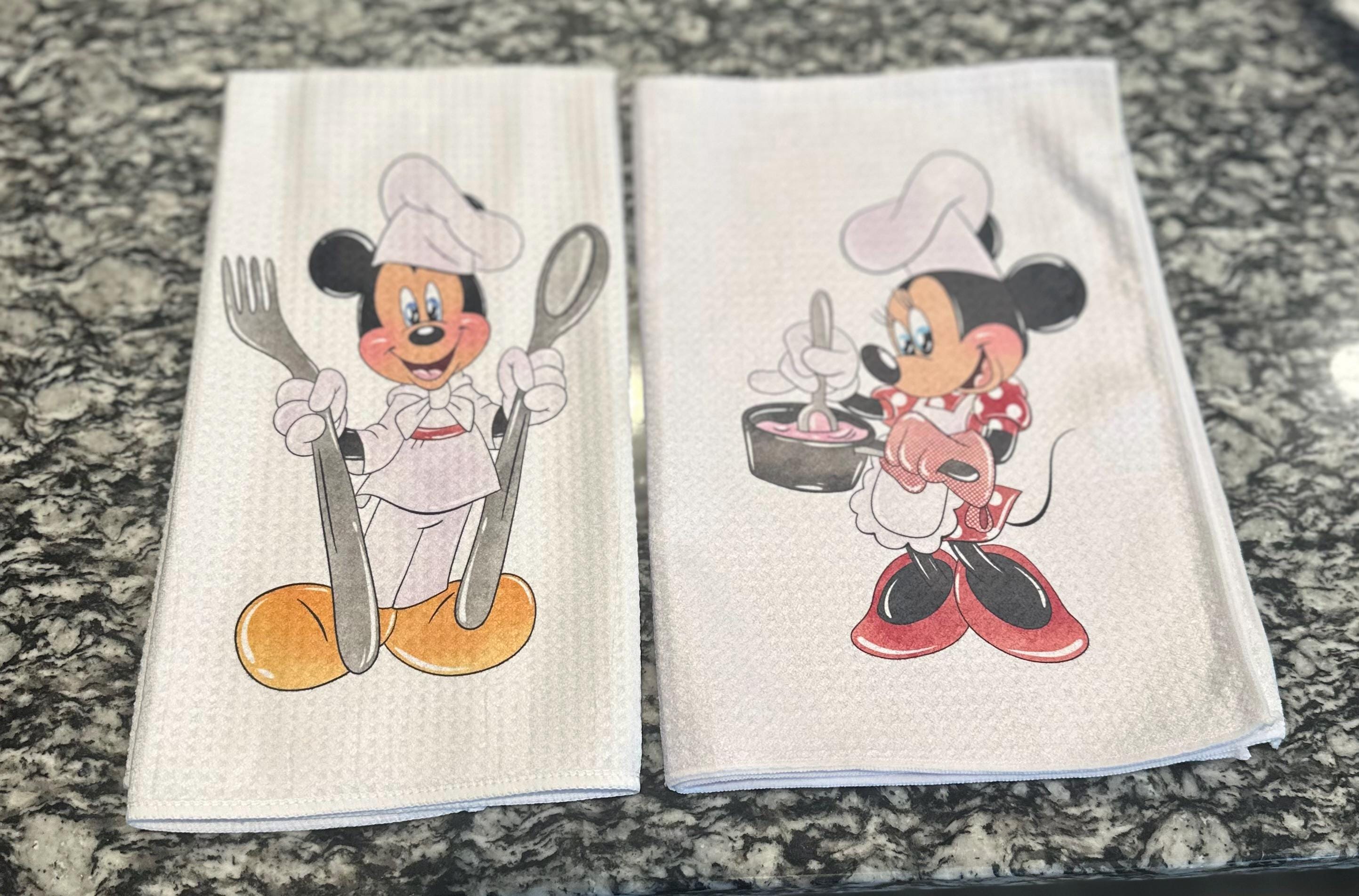 Croar Cute Mouse Kitchen Towels Set Of 2 – Funny Dish Drying Cloths, 18x26 Inch, Red Black Gold Stars
