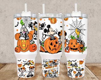 Halloween Cartoon Mouse and friends Tumbler40oz Hydro Style Tumbler that includes a lid with handle attached