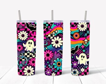 Spooky Cool Retro Ghost Tumbler