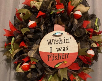 Wishin I Was Fishin Wreath
