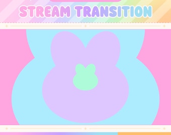 Rainbow Bunny Twitch Transition Scene, Stream Stinger, Cute Animated Twitch Overlay, Youtube, OBS
