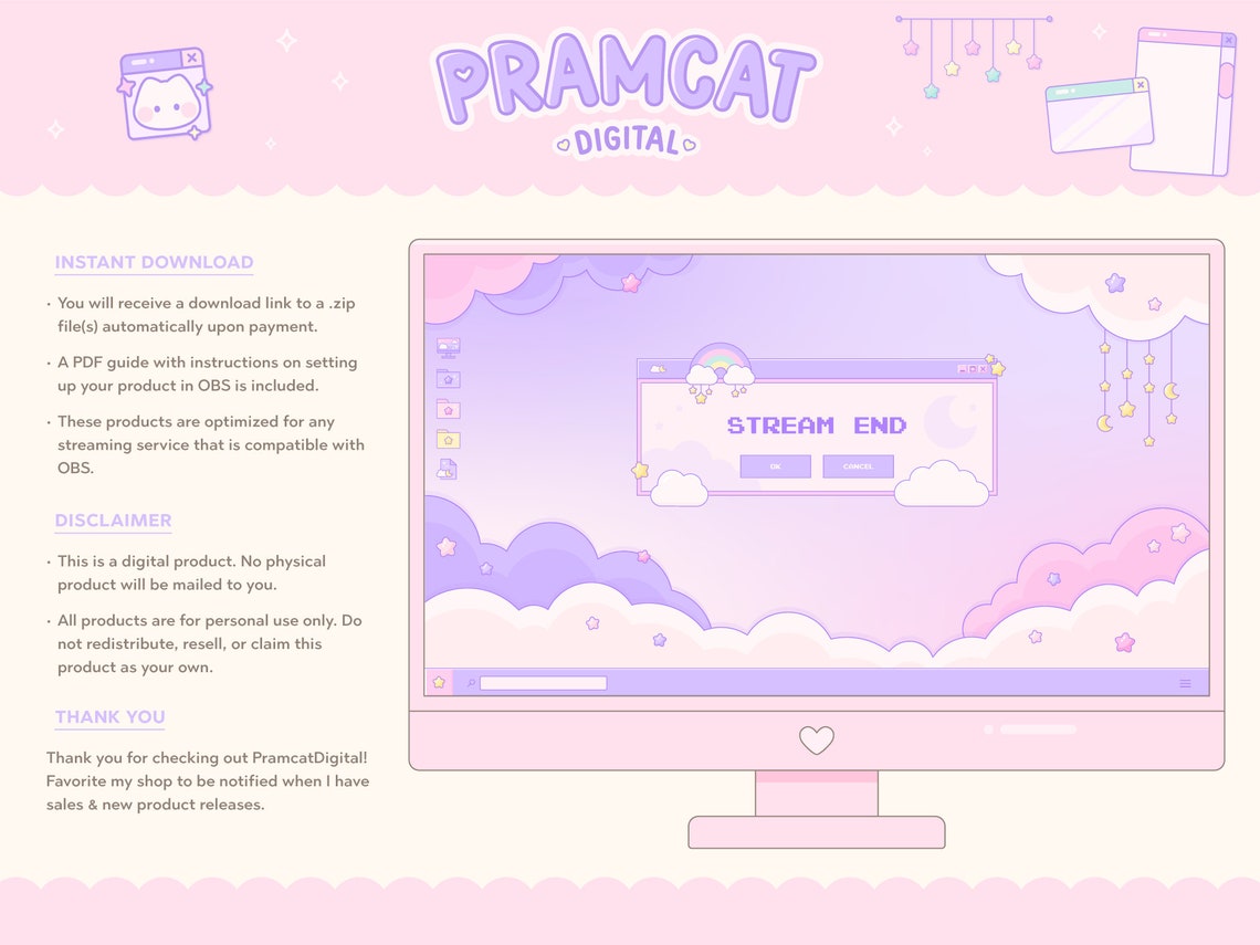 Animated Stream Screens X5, Twitch Overlay, Retro Lofi Kawaii Windows ...