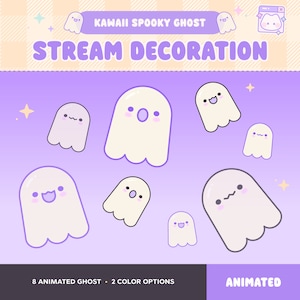 ハロウィン ストリーム デコレーション、Twitch ストリーム オーバーレイ、かわいい不気味な幽霊のアニメーション、ストリーム ペット、ゴシック ホラー、秋、Youtube、OBS